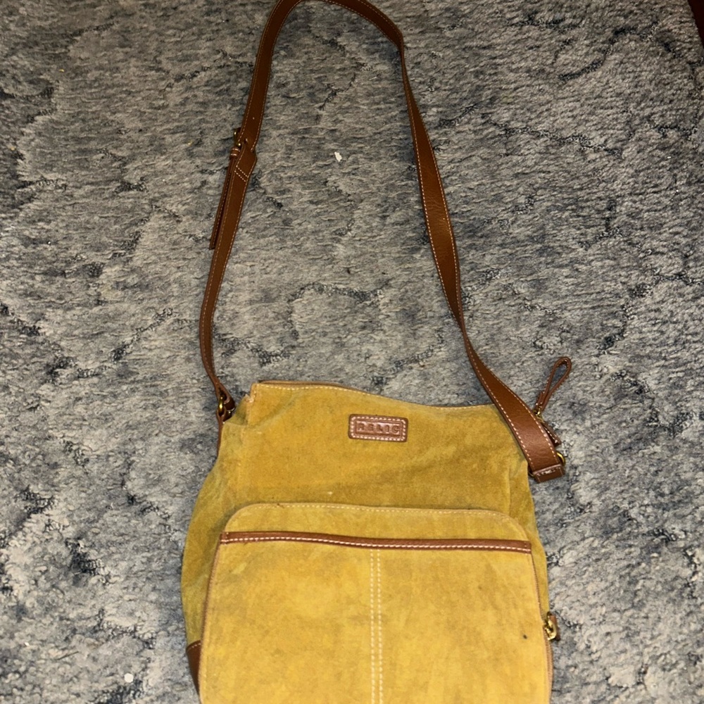 Relic Mustard and Brown Suede Crossbody Bag